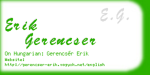 erik gerencser business card